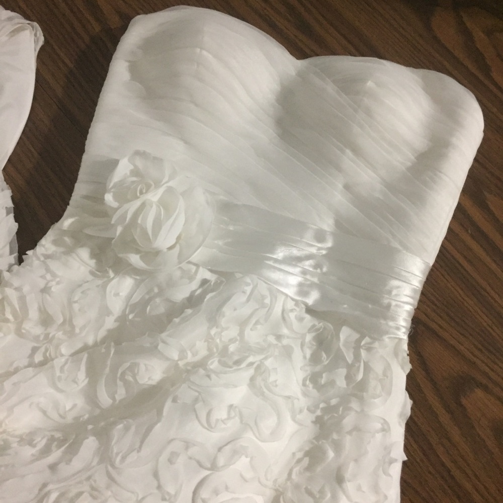 Ruffled Flower Wedding Gown - image 2